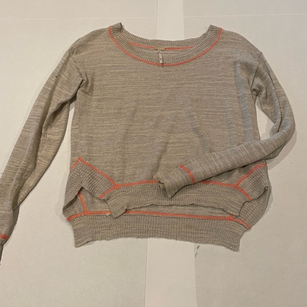 Free People tan lightweight sweater